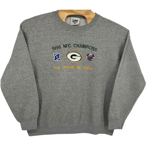 Vintage 90s Men's Lee Sport NFL Green Bay Packers NFC Champions Crewneck XL - Picture 1 of 7